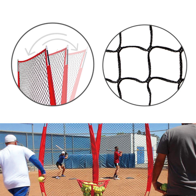 Screen Baseball for Batting Cage, 7x4 ft Baseball & Softball Safety Screen, Body Protector Portable Batting Screen with Carry Bag & Ground Stakes, Baseball Pitching Net for Pitchers Protection