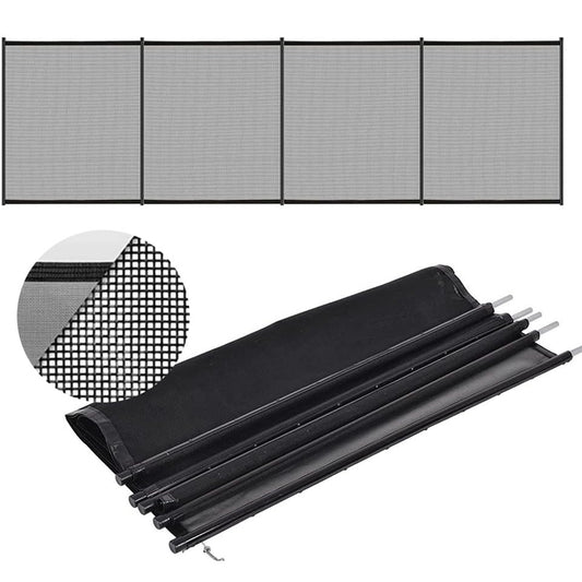 4 x 12 Ft Pool Fence Removable DIY Pool Fence Aluminum Tubes Mesh Pool Fence for Inground Pools