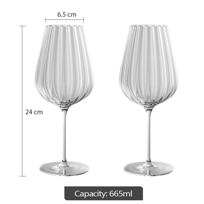 Burgundy Wine Glasses Crystal Goblet Red Wine Stemware Hand Blown Glasses