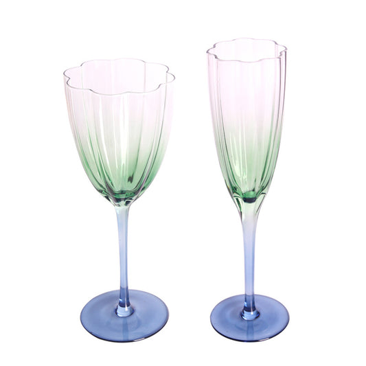 Gradient Wine Stemware High Temperature Resistant Glass Champagne Stemware Vintage Souvenirs