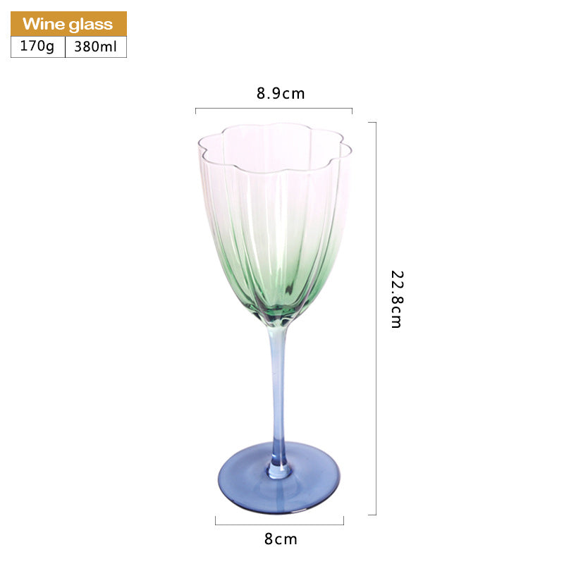 Gradient Wine Stemware High Temperature Resistant Glass Champagne Stemware Vintage Souvenirs