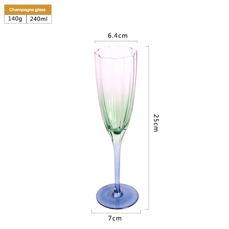 Gradient Wine Stemware High Temperature Resistant Glass Champagne Stemware Vintage Souvenirs