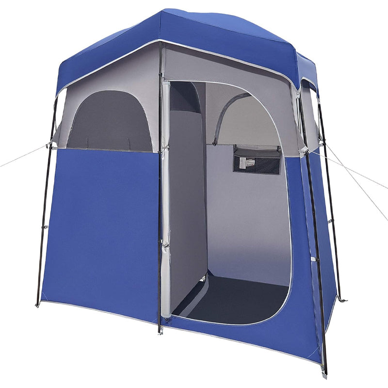 Camping Shower Tent 2 Rooms Oversize Privacy Tent 150D Oxford Privacy Shelter with Storage Bag