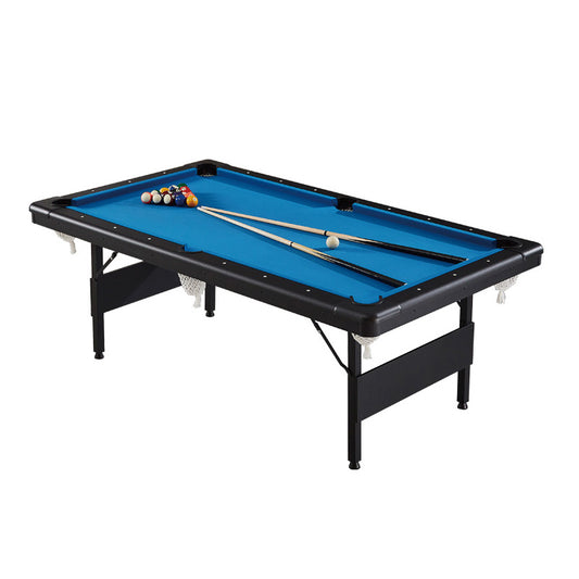 Billiards Table, 6.3 ft Pool Table, Portable Foldable Space-Saving Table, Billiard Table Set Includes Balls, Cues, Chalks and Brush, Perfect for Family Game Room Kid Adult