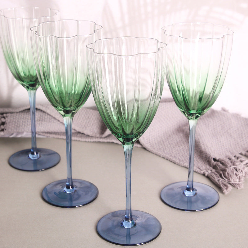 Gradient Wine Stemware High Temperature Resistant Glass Champagne Stemware Vintage Souvenirs