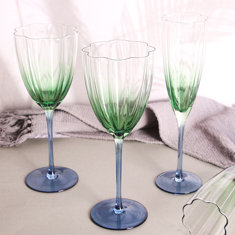 Gradient Wine Stemware High Temperature Resistant Glass Champagne Stemware Vintage Souvenirs