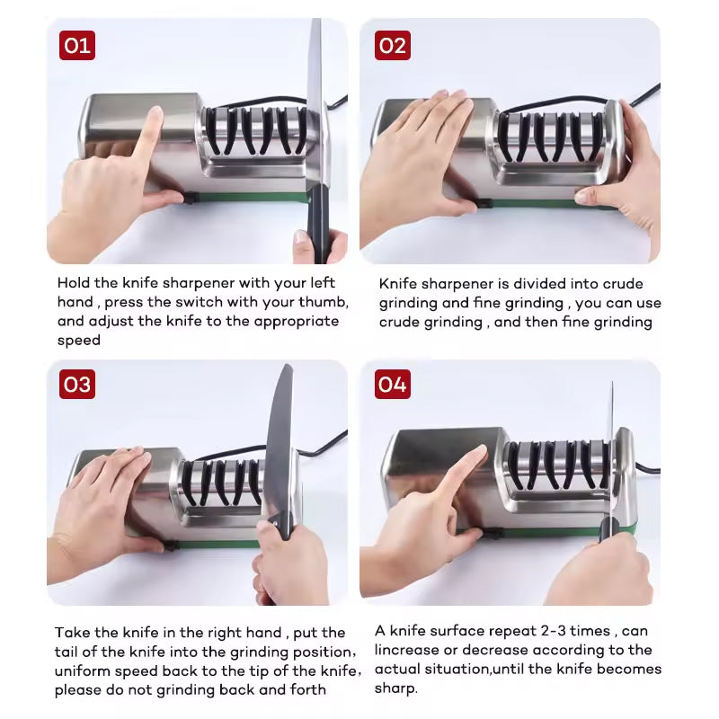 Electric Knife Sharpener 3-Stage Diamond Knife Sharpener For Kitchen Tool