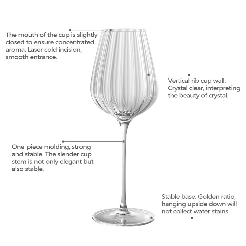 Burgundy Wine Glasses Crystal Goblet Red Wine Stemware Hand Blown Glasses