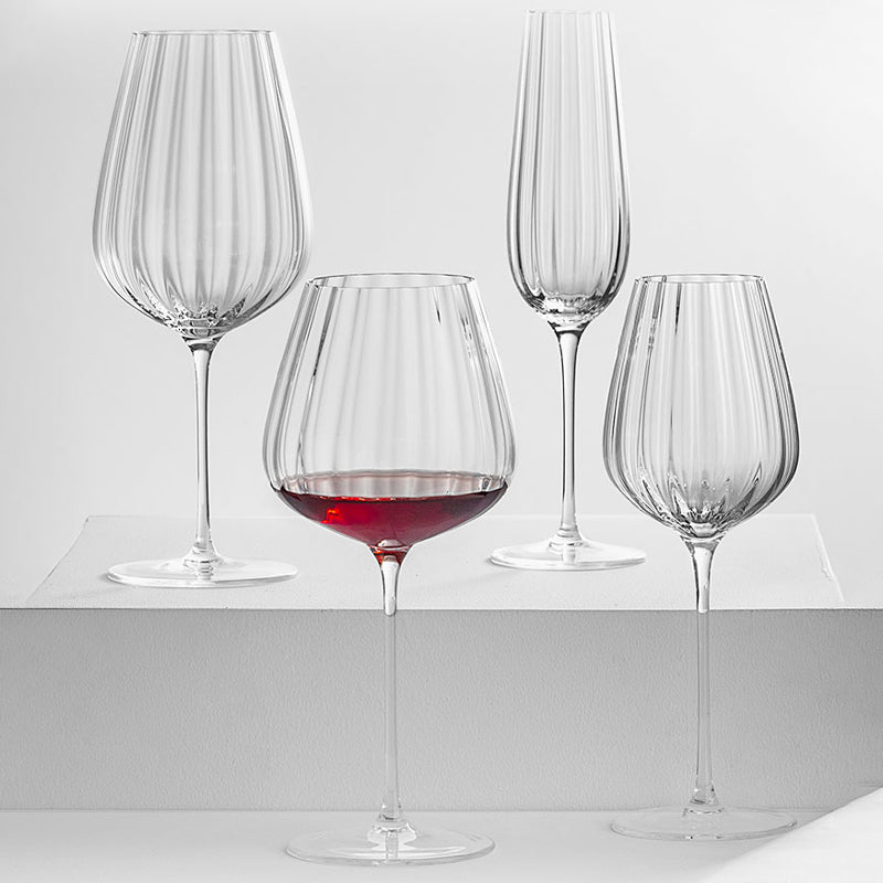 Burgundy Wine Glasses Crystal Goblet Red Wine Stemware Hand Blown Glasses