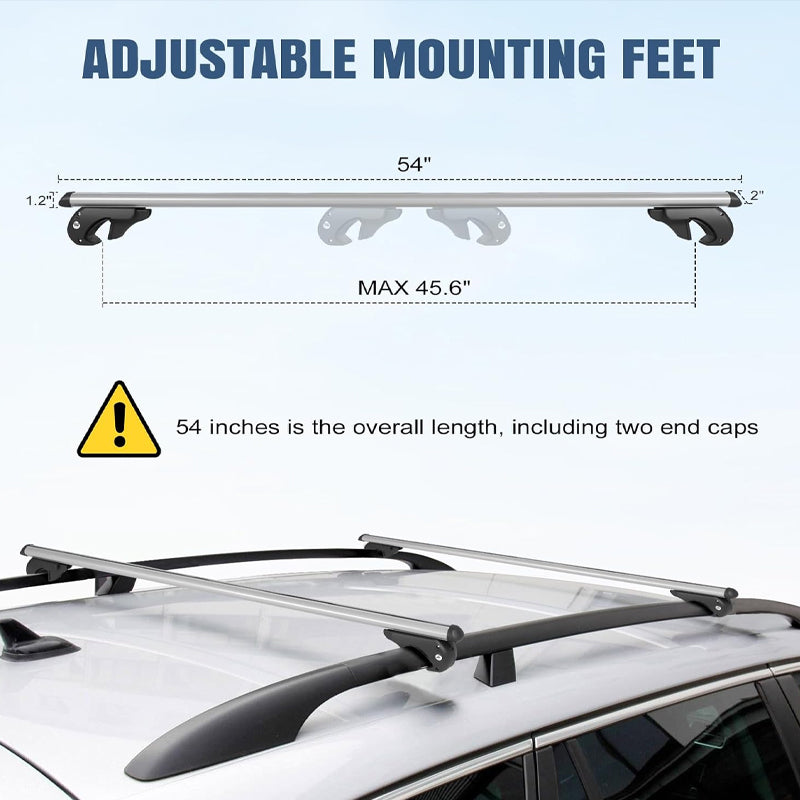 54" Roof Rack Cross Bars Aluminum Roof Rack Crossbars 150 lbs Load Capacity for SUVs Sedans Vans