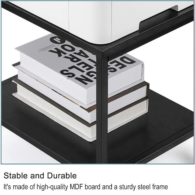 Printer Stand 2 Tier Under Desk Rolling Printer Stand Printer Cart with Storage Shelve and Wheels