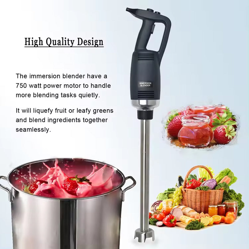 750W 12Inch Commercial Immersion Blender Variable Speed Kitchen Stick Mixer