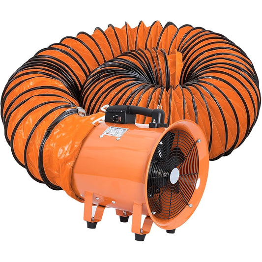10 Inch Utility Blower Fan with 16 ft Duct Hose 350W 2750 CFM High Velocity Ventilator for Home and Job Site