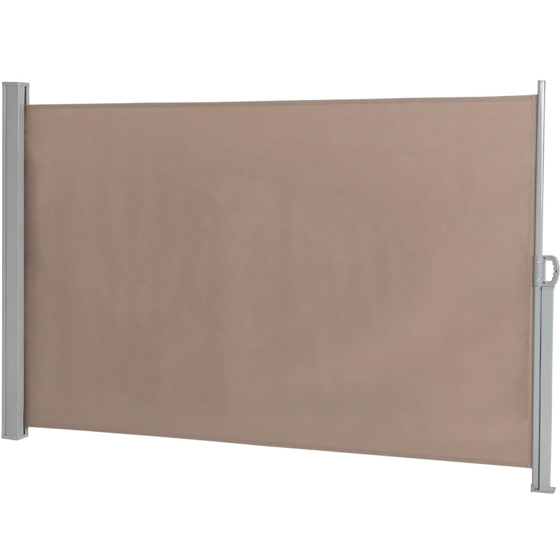 118" × 63" Retractable Side Awning Waterproof UV-Resistant Aluminum Patio Side Awning Screen Fence