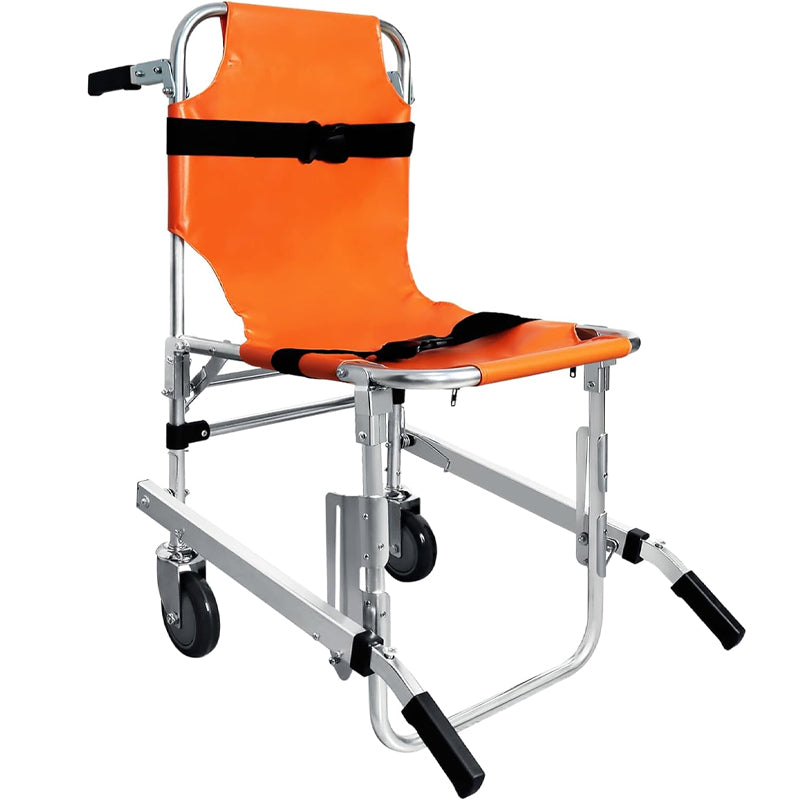 Aluminum Portable Stair Stretcher Chair Stair Lift Chair Two-Wheeled Elderly Stair Chair for Elderly Disabled