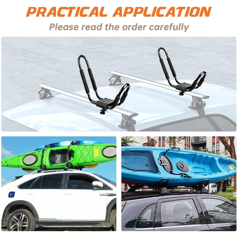 Kayak Roof Rack 2pcs Heavy Duty Kayak Roof Carrier with 2 Ropes for SurfBoard Car SUV