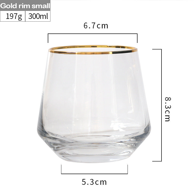 Gold Rim Spirits Shot Glass Multifunctional Crystal Class Cup Beer Whiskey Vodka Milk Juice Glass