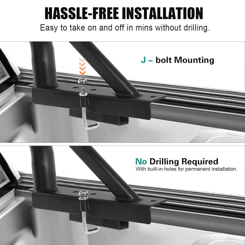 800 lbs Capacity Truck Rack 46"-71" Non-Drilling Steel Extendable Truck Bed Rack