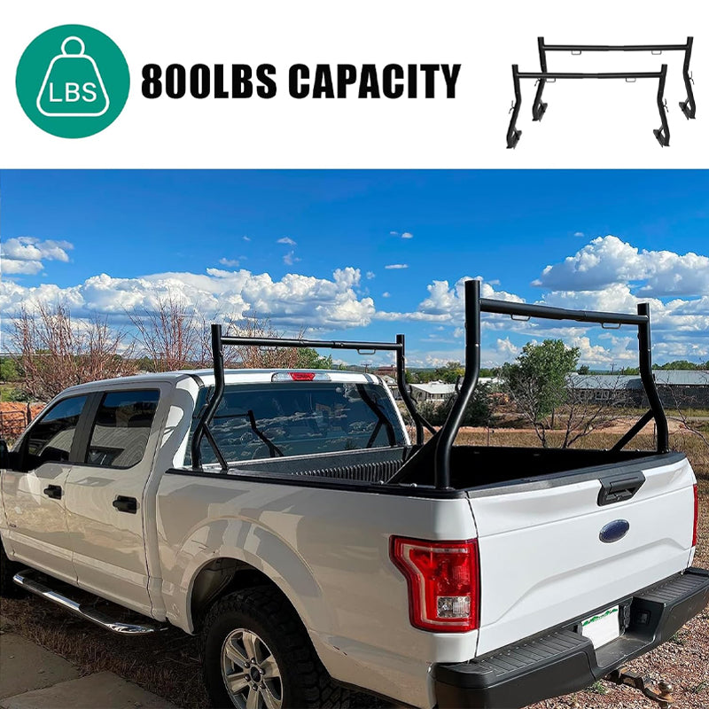 800 lbs Capacity Truck Rack 46"-71" Non-Drilling Steel Extendable Truck Bed Rack