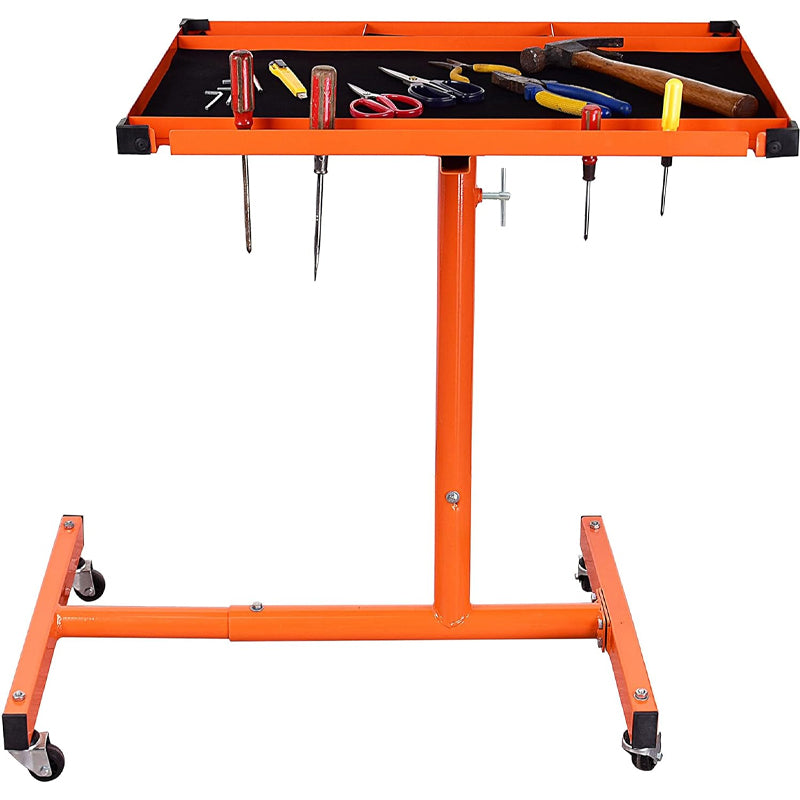 220 LBS Capacity Rolling Tool Table Adjustable Height Mechanic Rolling Tool Tray