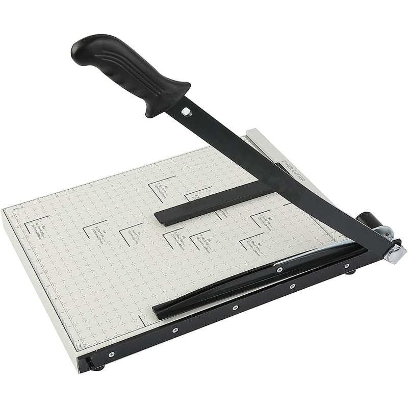 Paper Cutter 15" Cut Length 10 Sheets Capacity Guillotine Trimmer with Guard Rail Safety Blade Lock
