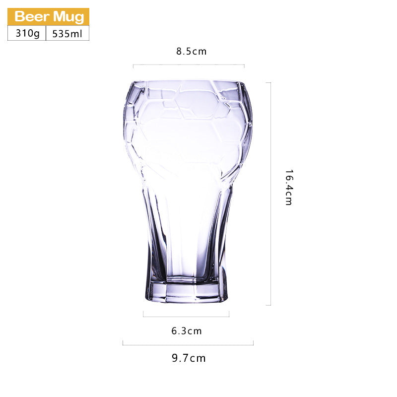 535ml Transparent Beer Mug Large Capacity Cold Drink Glass Bar Restaurant Beer Glass