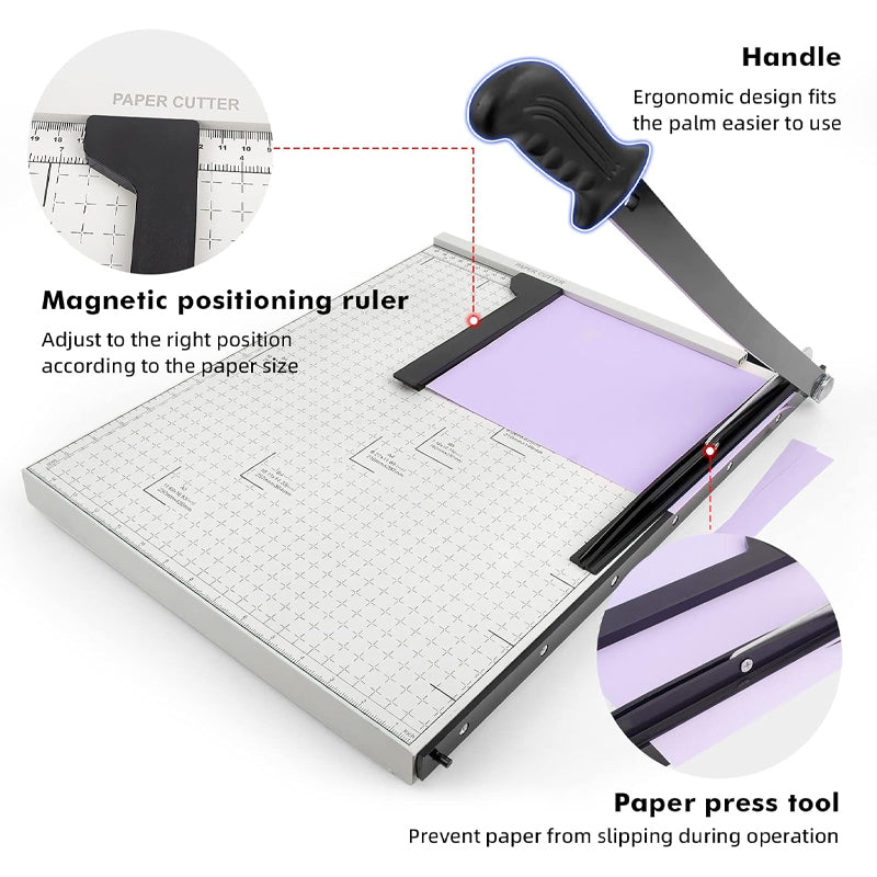 Paper Cutter 18" Cut Length 10 Sheets Capacity Paper Slicer Cutter A3 Stack Paper Cutte for Office Home School