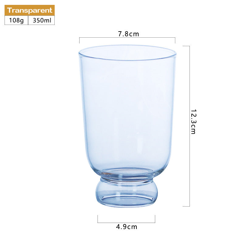 Hot Sale Coffee Glass 350ml Hand Blown Simple Glass Water Cup Juice Cup Milk Cup