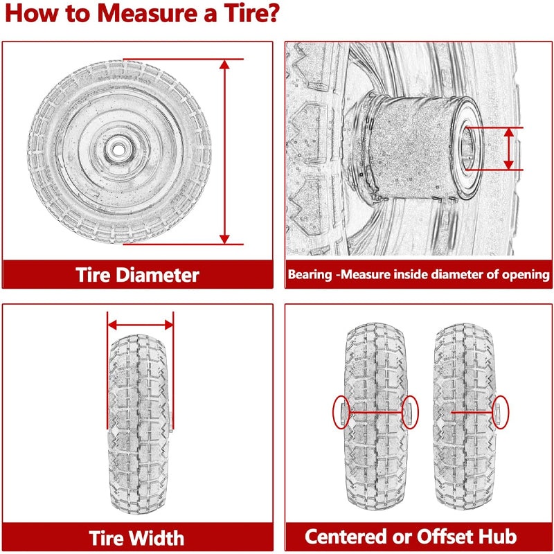 10" Solid Tire Wheel 220 lbs Dynamic Load 2pcs Wheels for Hand Truck Utility Cart Dollies Various Carts