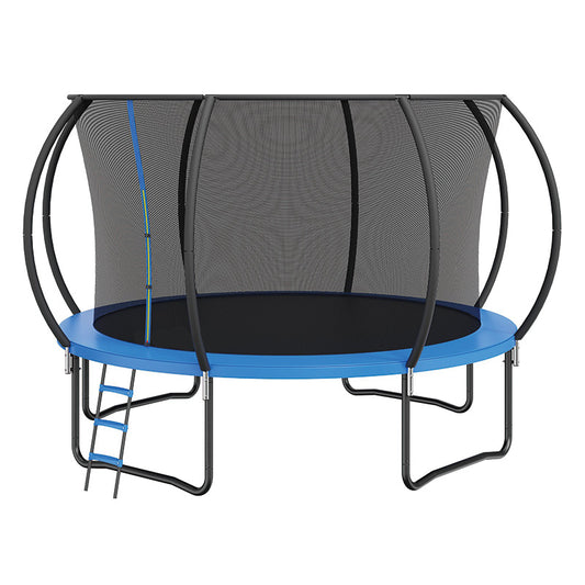 12FT Trampoline, Outdoor Trampolines for Kids and Adults, Recreational Trampoline with Enclosure Net & Ladder, Round Trampoline ASTM Approved, 400 Weight Capacity