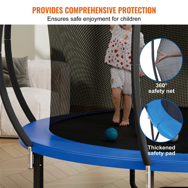 12FT Trampoline, Outdoor Trampolines for Kids and Adults, Recreational Trampoline with Enclosure Net & Ladder, Round Trampoline ASTM Approved, 400 Weight Capacity