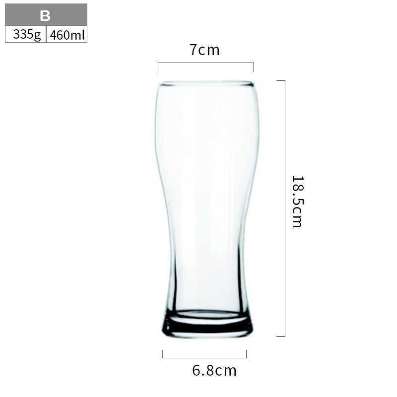 Beer Mug Hand-Blown Retro Style Waisted Crystal Glass Juice Cup Bar Cold Drink Glass