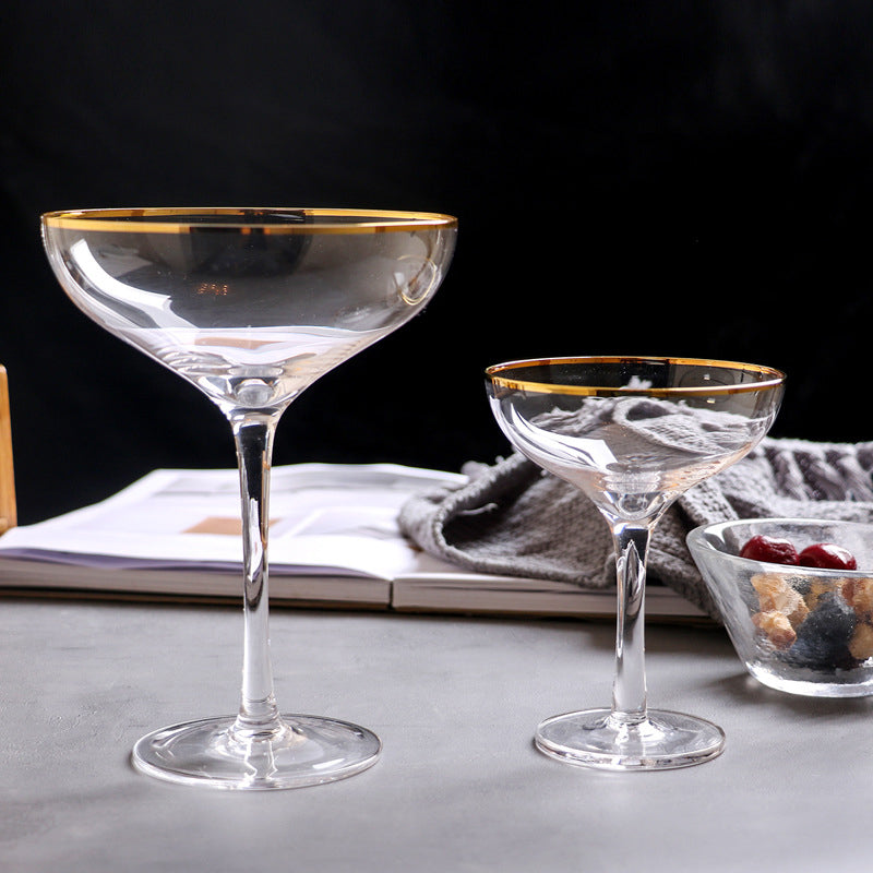 400ml Gold Rim Cocktail Glass Lead-Free Glass Stemware Spirits Glass Bar Party Glass