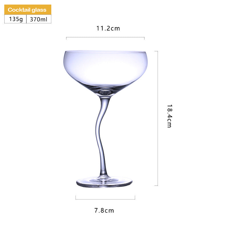 Romantic Wine Stemware Champagne Cocktail Glass Twist Glass Crystal Lead-Free Glass