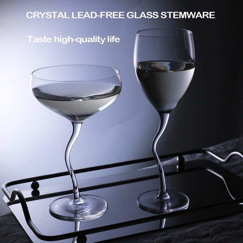 Romantic Wine Stemware Champagne Cocktail Glass Twist Glass Crystal Lead-Free Glass