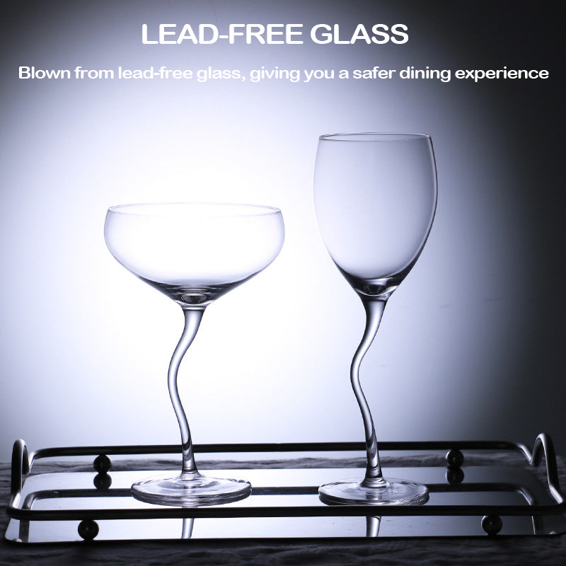 Romantic Wine Stemware Champagne Cocktail Glass Twist Glass Crystal Lead-Free Glass