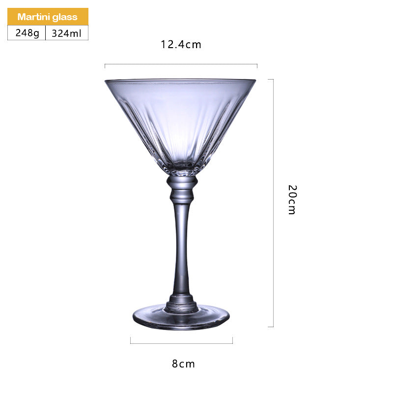 Textured Spirits Glass Champagne Cocktail Martini Glass Customized Crystal Stemware