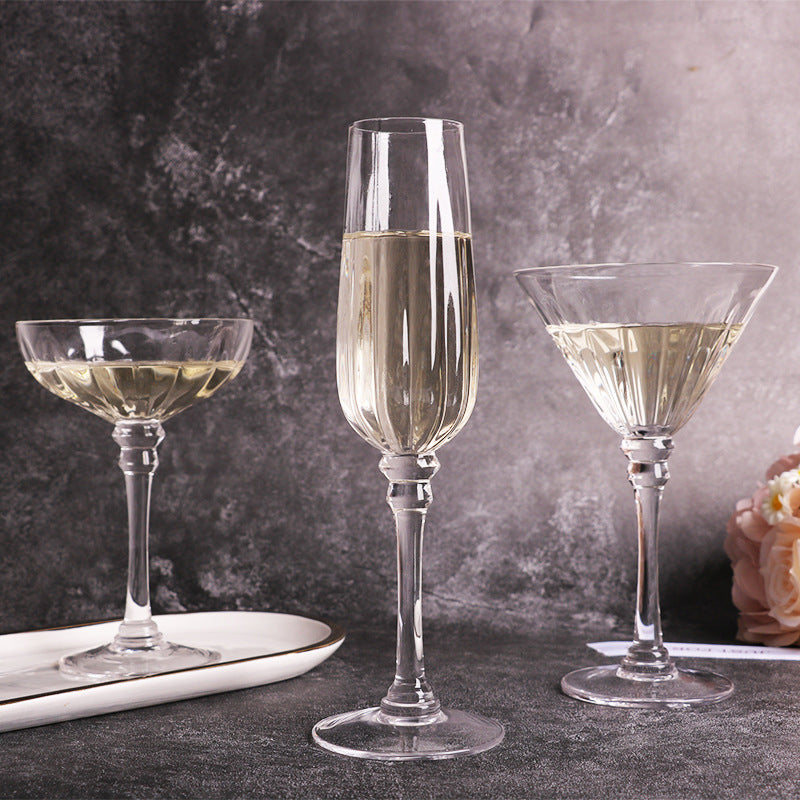 Textured Spirits Glass Champagne Cocktail Martini Glass Customized Crystal Stemware