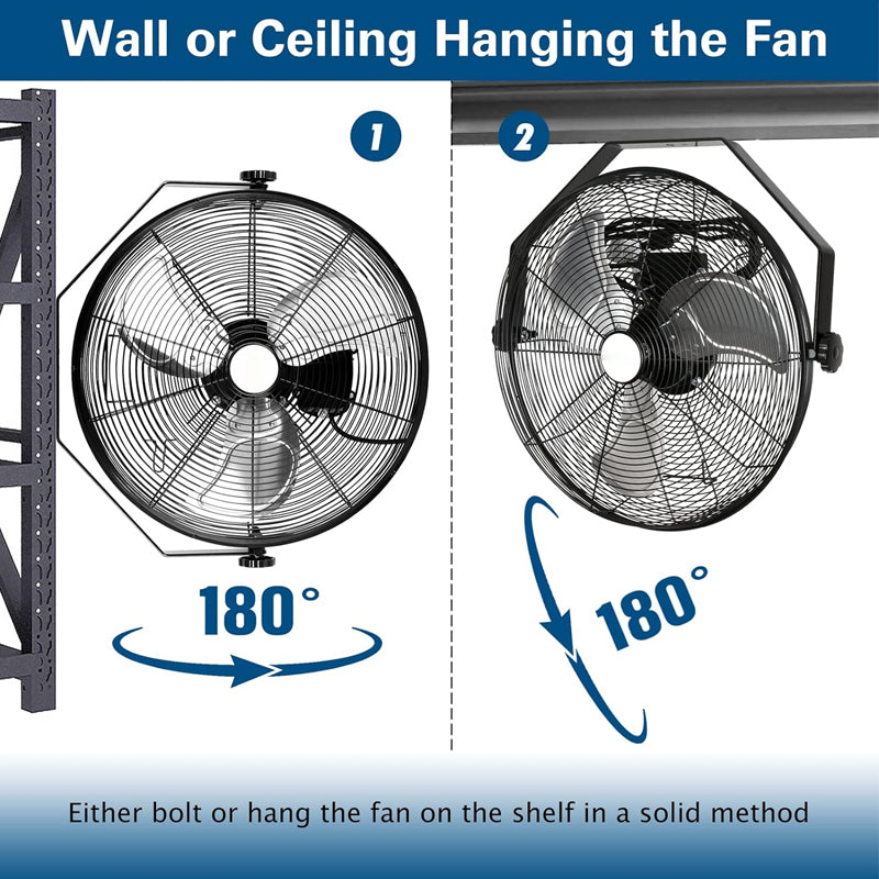 18 Inch Wall Mount Fan 4300 CFM 3-Speeds High Velocity Wall Fan Industrial Wall Fan Barn Fan