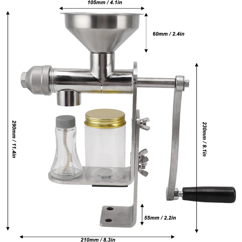 Manual Oil Press Machine Household Stainless Steel Oil Extractor Machine for Nut Seed