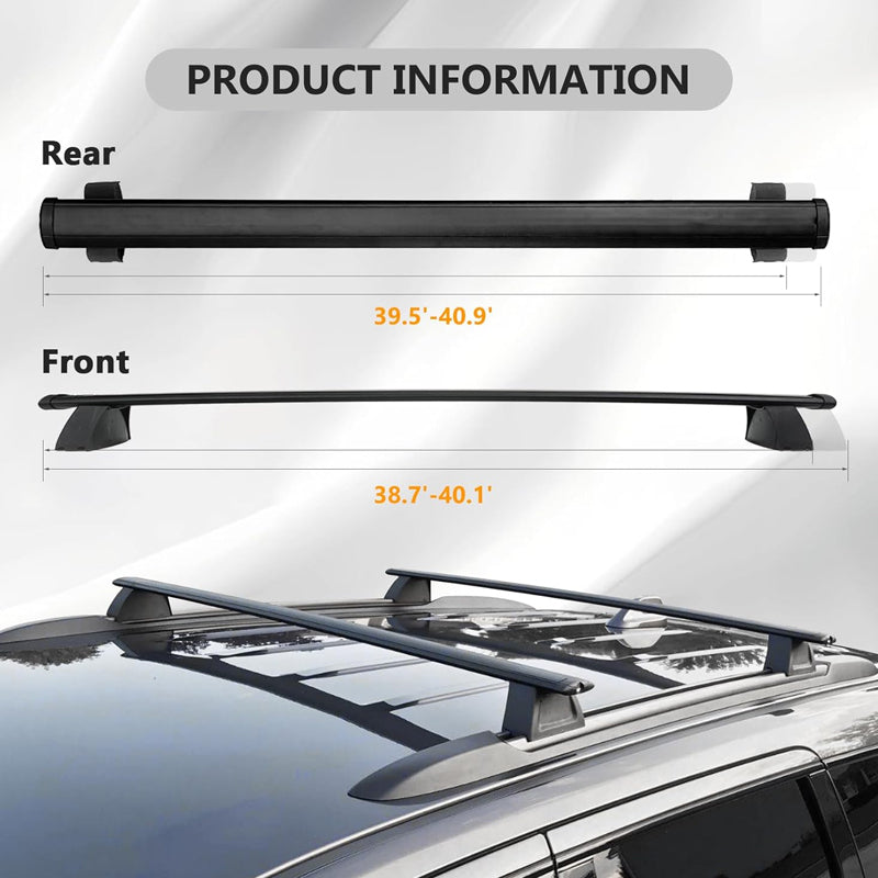 Roof Rack Cross Bars for 2011-2021 Jeep Grand Cherokee 220lbs Aluminum Cargo Carrier with Grooved Side Rails