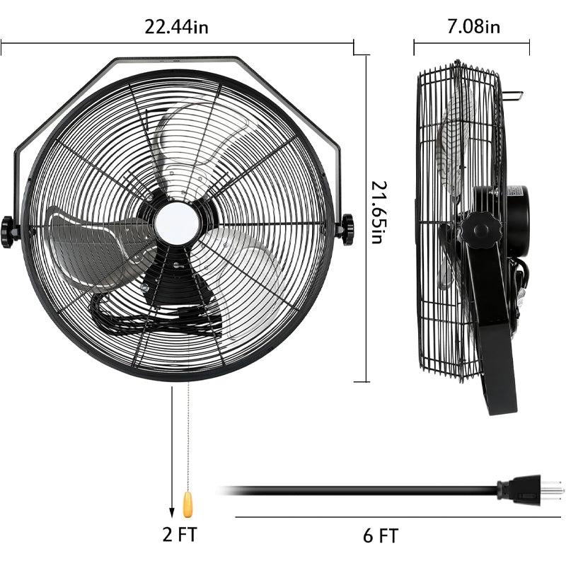 18 Inch Wall Mount Fan 4300 CFM 3-Speeds High Velocity Wall Fan Industrial Wall Fan Barn Fan