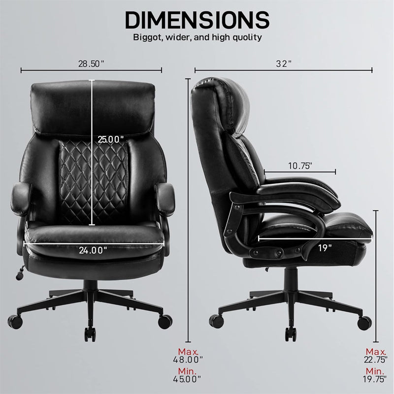 400 lbs Executive Office Chair Heavy Duty Metal Base Office Chair Executive Desk Computer Swivel Chair