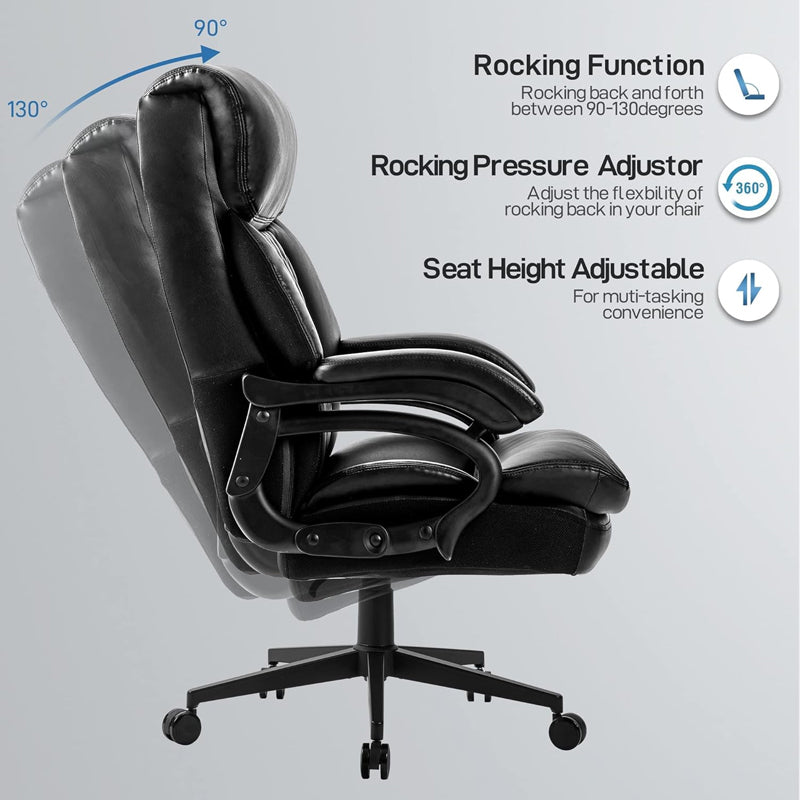 400 lbs Executive Office Chair Heavy Duty Metal Base Office Chair Executive Desk Computer Swivel Chair