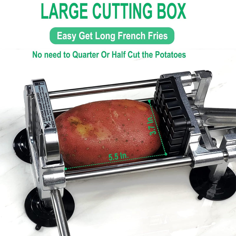 Manual Potato Cutter with 1/2 Inch Blade Stainless Steel French Fry Cutter for Carrot Yam
