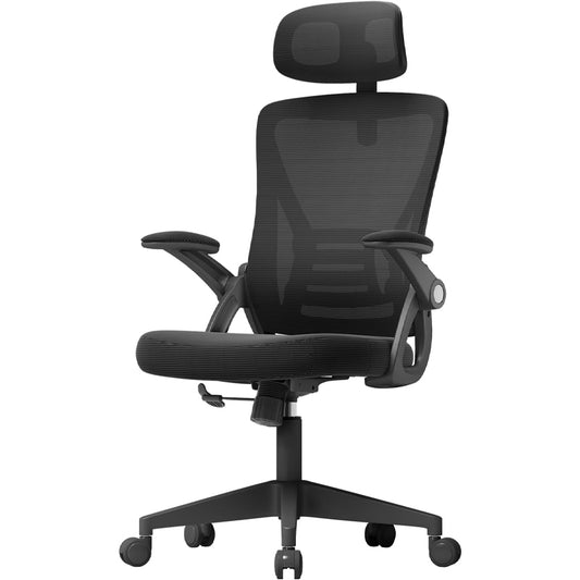Breathable Mesh Office Chair Ergonomic Office Chair with Adjustable Lumbar Support and Flip-Up Arms