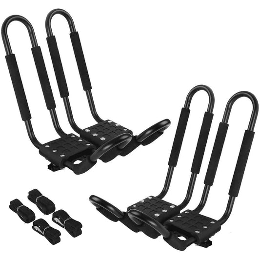 Kayak Roof Rack 4 Pieces J-Bar Carrier Holder Car Top Mount Rack for Canoe SUV Cars Truck Surf Ski