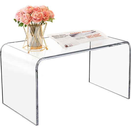 Acrylic Coffee Table Clear Acrylic End Table 32" x 16" x 16" x 3/5'' Thick Table for Living Room