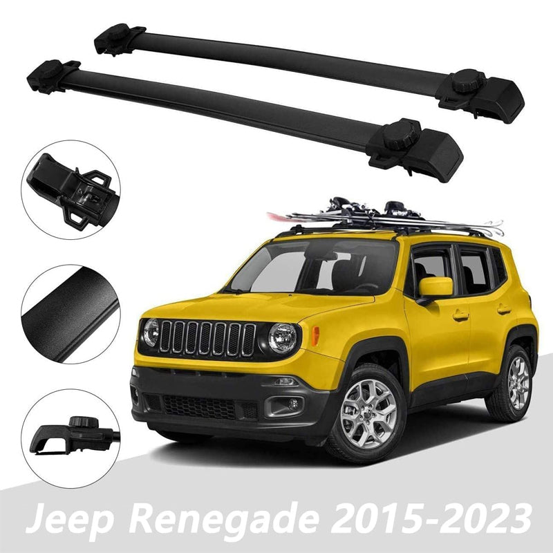 Roof Rack Cross Bars for Jeep Renegade 2015-2023 Adjustable Luggage Racks Rail Crossbars