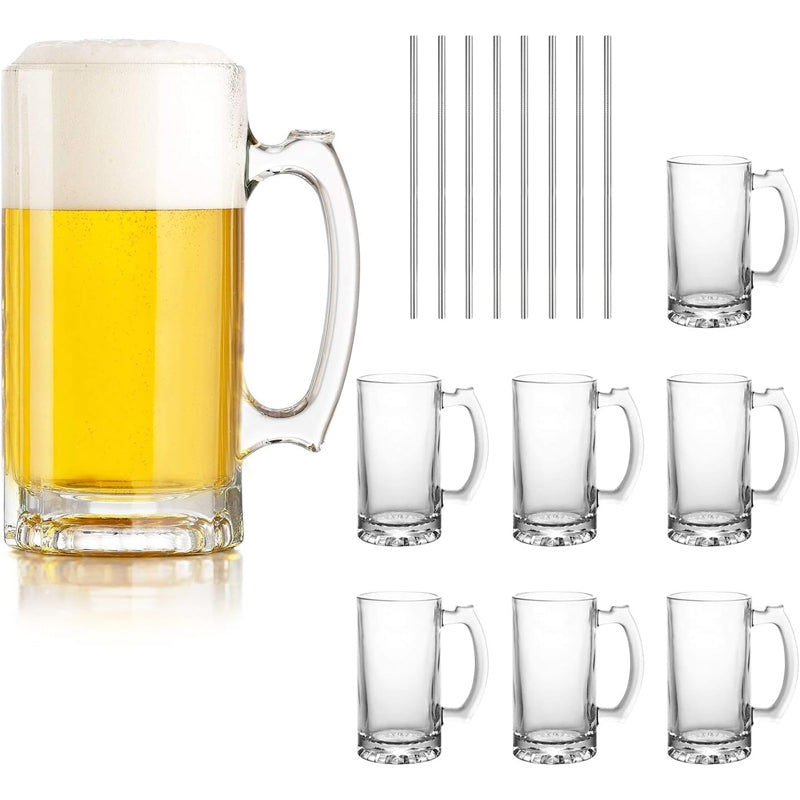 500ml Beer Mug Glass Mug With Handle Large Beer Glass For Freezer Drinking Glass
